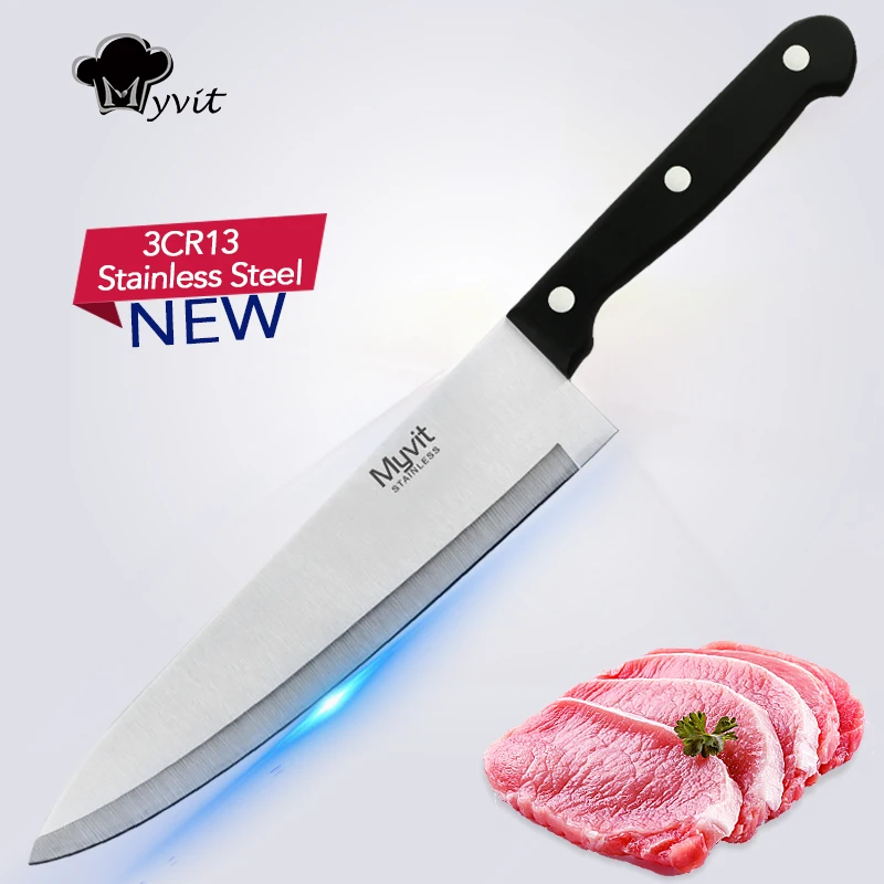 Кухня ножей Секач шеф-повара японский нож 8 дюймов из высокоуглеродистой Нержавеющая сталь 3CR14 420 Овощной Мясо Фрукты Пособия по кулинарии инструмент
