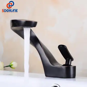SOGNARE Basin Faucet For Bathroom Basin Mixer Tap Single Handle Hot Cold Water Tap Oil Rubbed Bronze Wash Basin Taps Torneira bathroom faucet into the wall cold and hot water taps embedded type mixer double handles table basin wash basin faucet torneira
