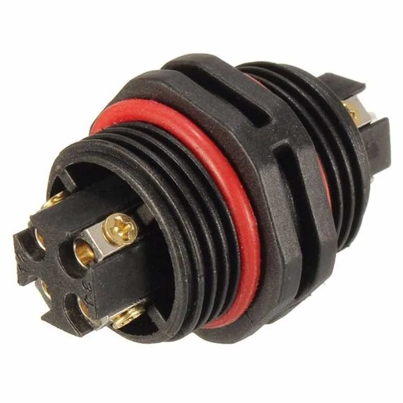 AC DC 10mm IP68 15A 2/3/4 Pin Waterproof Connector Adapter Screw Locking Cable Industrial Electrical Wire Connector Plug