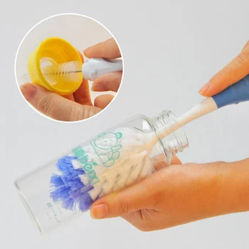 

2 In 1 Baby Bottle Nipple Brushes for Cleaning Kids Baby Milk Bottle Nipple Brush Hand Cleaning Brush