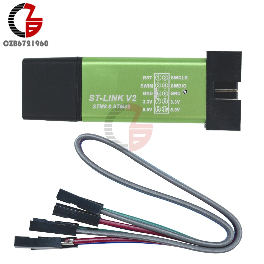 1 комплект ST LINK Stlink ST-Link V2 мини STM8 STM32 Симулятор программное устройство для загрузок программирования с крышкой DuPont кабель