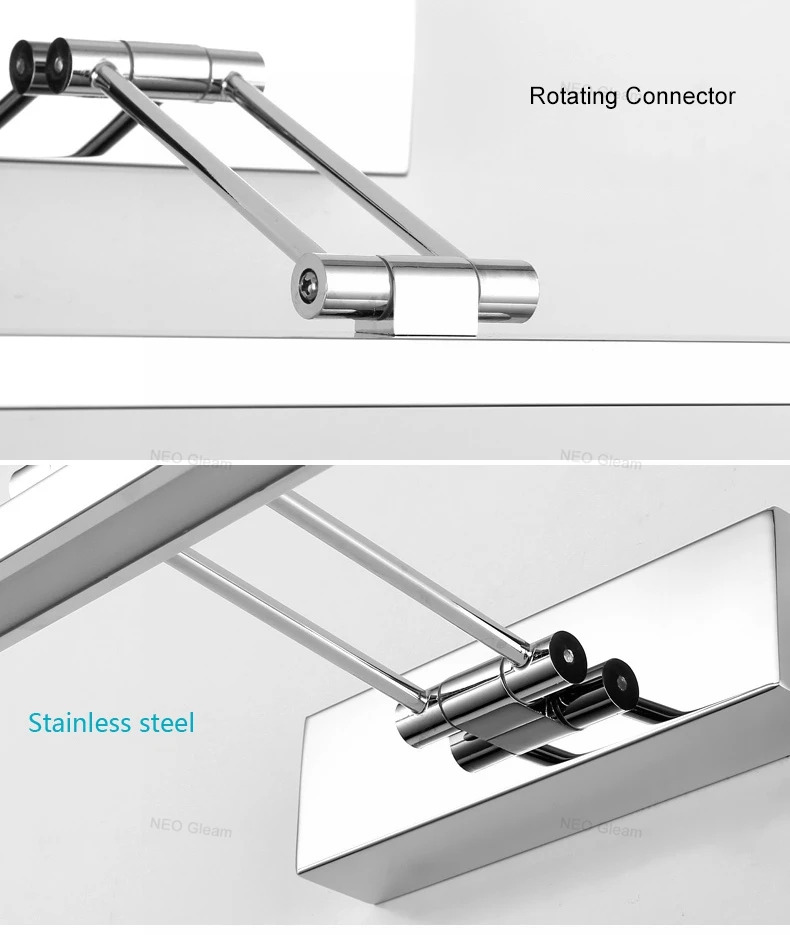 NEO gleam зеркало с подсветкой ванная комната бра зеркало стекло Водонепроницаемый Анти-туман краткое современный нержавеющей стали Кабинета свет