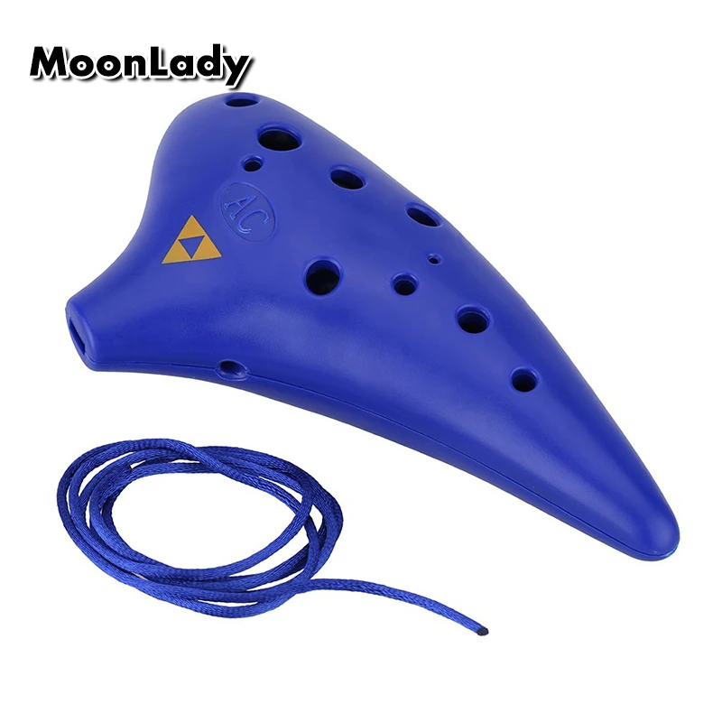 Пластиковый музыкальный инструмент Ocarina Alto C с 12 отверстиями цветной хорошего