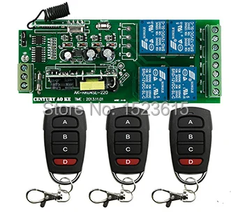 

85v~250V 4CH 10A RF Wireless Remote Control Switch System teleswitch 3 transmitter & 1 receiver relay Receiver Smart Home Switch