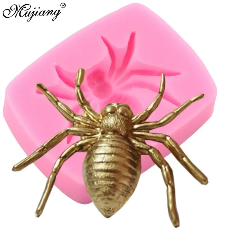 

3D Spider Silicone Mold Halloween Cupcake Fondant Cake Decorating Tool Cookie Baking Polymer Clay Candy Chocolate Gumpaste Mould