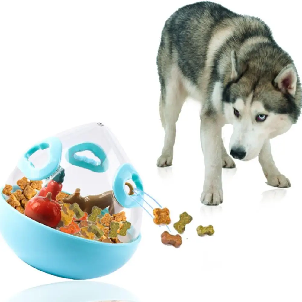 Interactive Dog Cat Food Treat Ball Bowl Toy Funny Pet Shaking Leakage Food Container Puppy Cat Slow Feed Pet Tumbler Toy