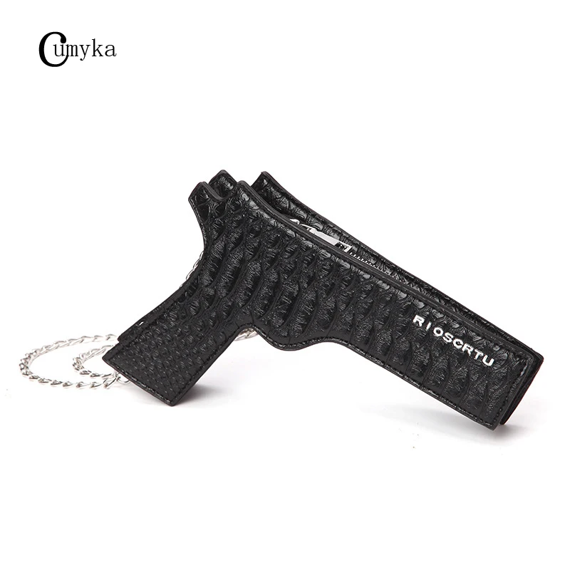 

CUMYKA Chain Pistol Shape Bag For Women New Personality Creative Cool Shoulder Messenger Bags Crossbody