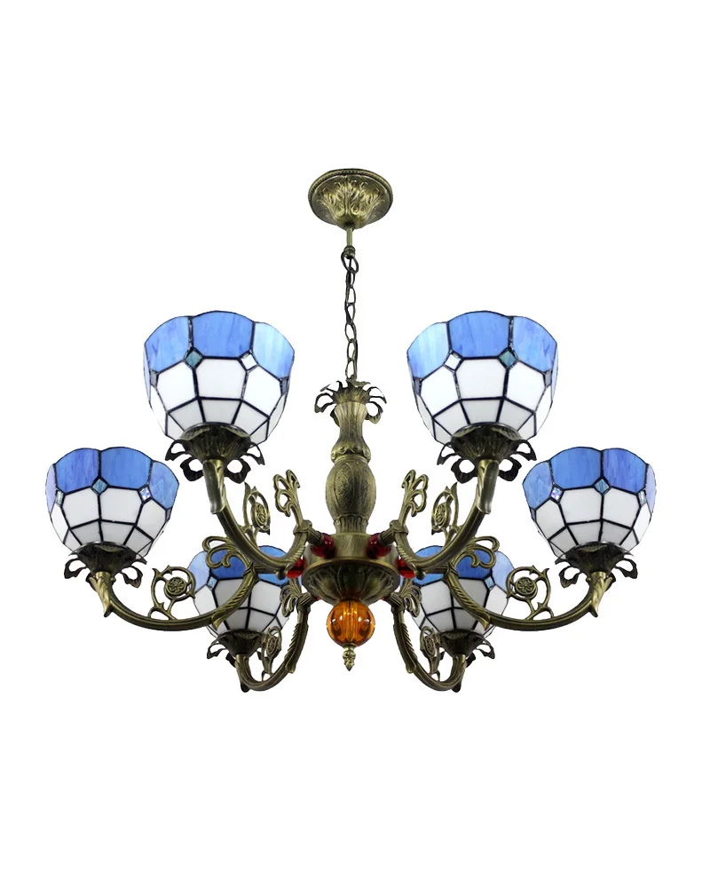Free Shipping Chandeliers Lamps Tiffany Style Blue Yellow Stained Free Shipping Chandeliers Lamps Tiffany Style Blue Yellow Stained Gl Meditteranean With 6 Lights Sea Bedroom E27 In From