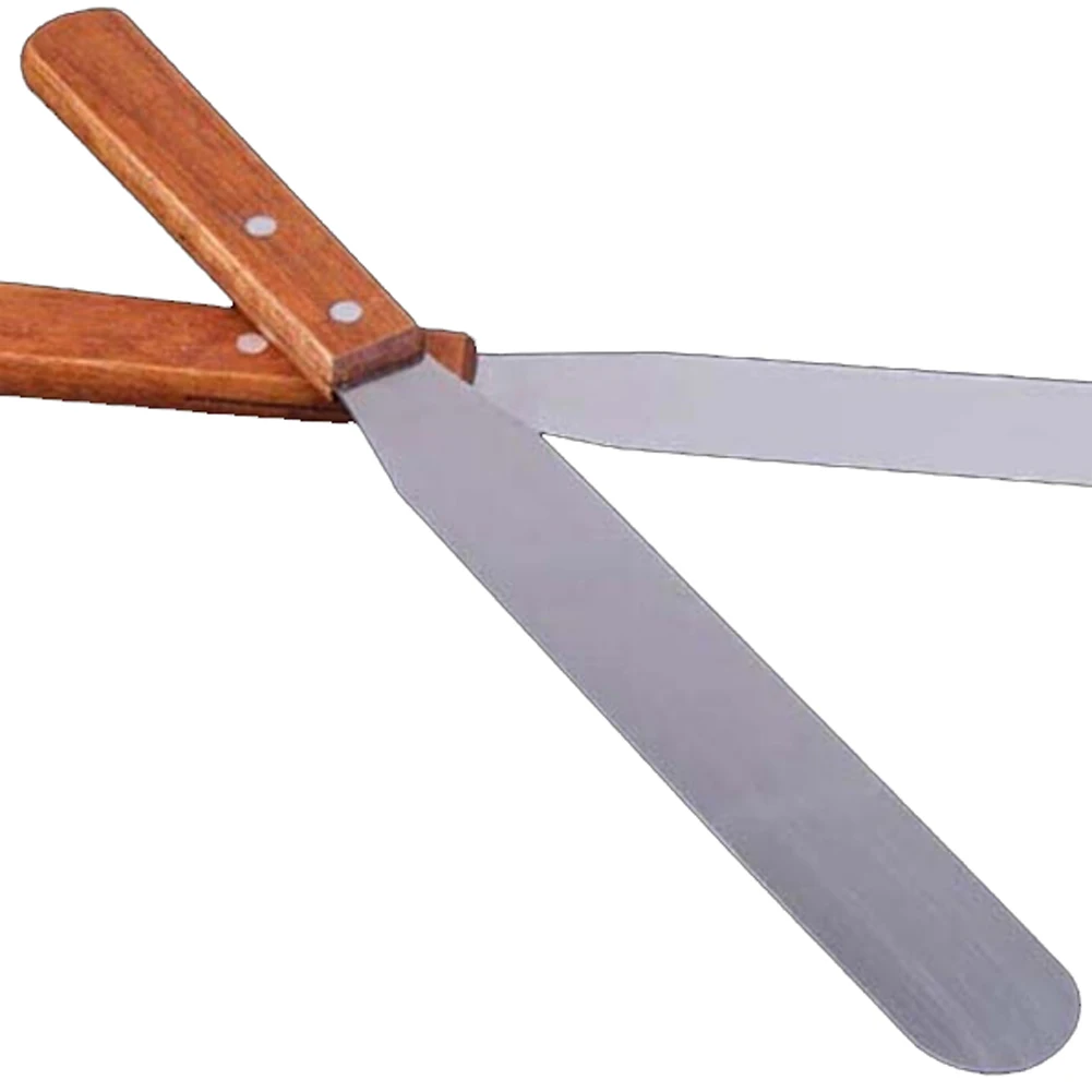 est 6 inches Cake Spatula With Wood Handle Cream Butter Smoother Blade