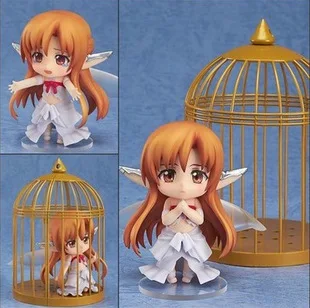 

10CM Sword Art Online birdcage Q version Anime Collectible Action Figure PVC toys for christmas gift free shipping
