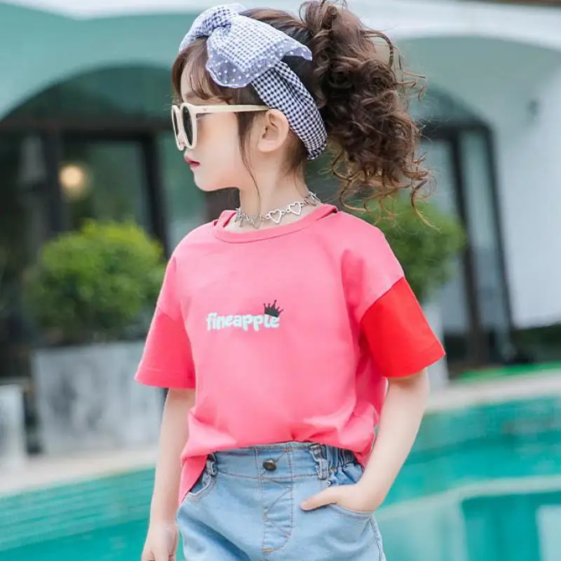 

Girls Novelty T-shirt Kids Tops For Girls Cotton Letter Print Tshirts Casual Pullover Summer 2019 Children Clothes Fashion Tees