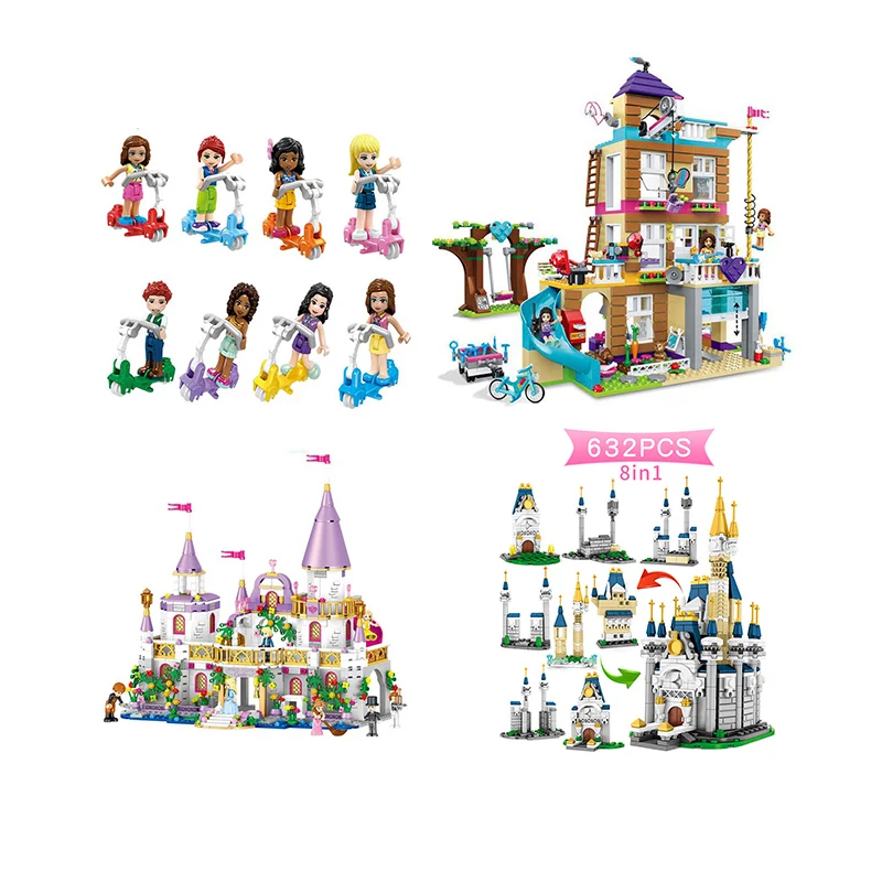 

Girls Friends QL1106 731PCS Building Blocks Princess Windsor Castle technic Designer Bricks Legoingly 41148 Toys Girl