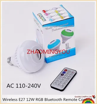 

YOU 20PCS NEW Wireless E27 12W Bluetooth Remote Control Mini Smart LED Audio Speaker RGB Color Light Bulb Music Lamp