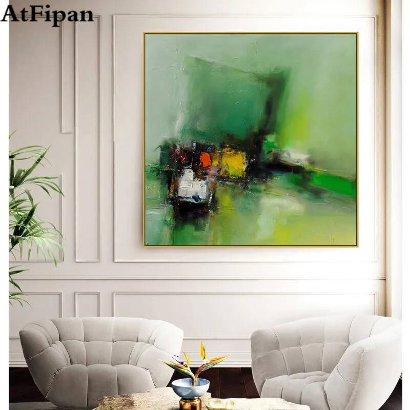 AtFipan Unframed Wall Art Oil Paintings Abstract Picture Home Decor