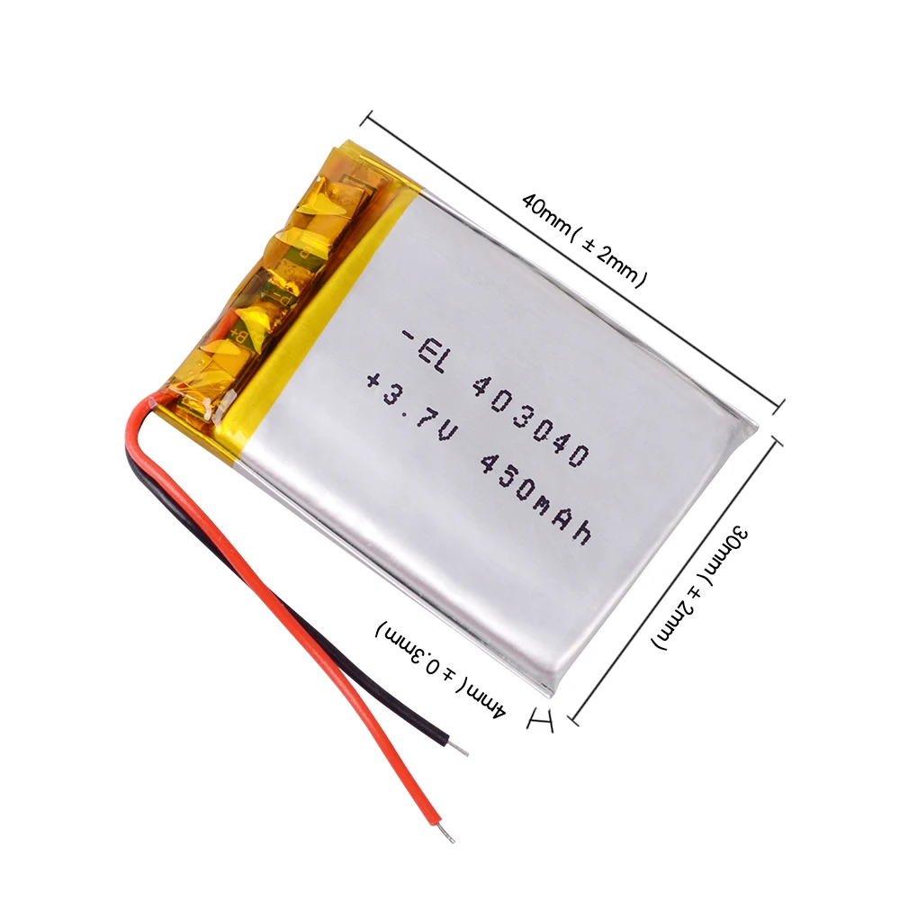 

3.7V lithium polymer battery 403040 450mAh for camera G1WH Akum Recorder Ruizu A50 player players Sansa Clip Zip