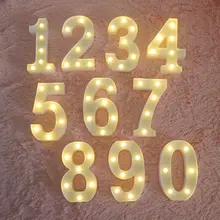 3D светодиодный световой знак с цифрами 0-9, цифровое освещение, работающее на батарейках, для дома, спальни, свадебного украшения, детский подарок