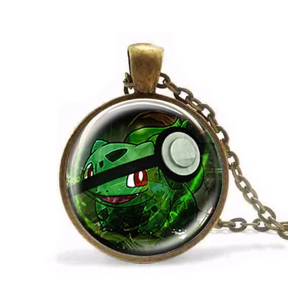 Стимпанк 2017 Мода Аниме ювелирные изделия Bulbasaur Pokeball ожерелье с рисунком покемона