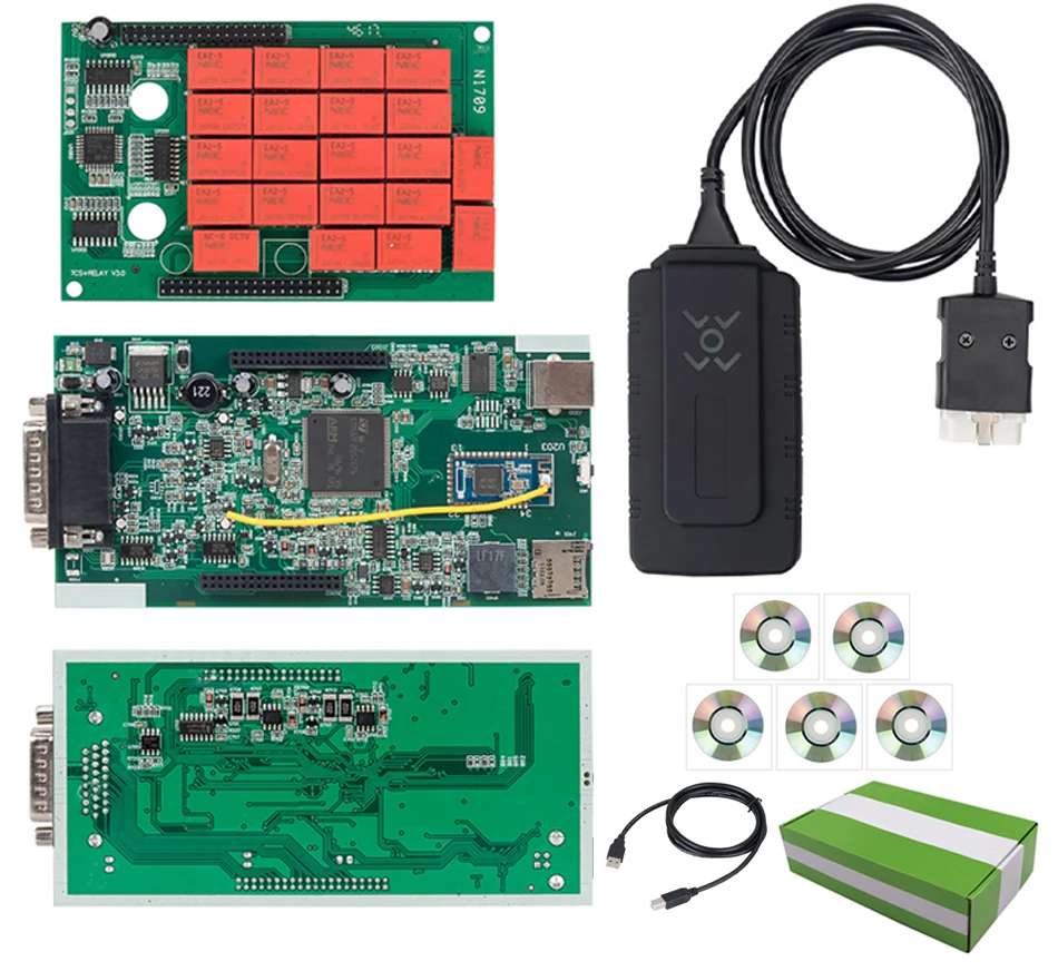 10 шт./лот CDP TCS V3.0 двойная зеленая плата Bluetooth. R3 keygen OBDII сканер OBD 2 автомобили Грузовики сканирующий диагностический инструмент