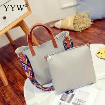 

2 pcs/set handbags Small tote bag Solid Women handbag women composite bag Ladies