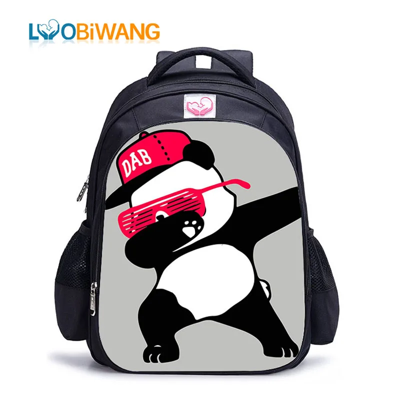 

LUOBIWANG Dabbing Panda Children Backpack DAB Dance Schoolbag Hip Hop Backpack for Boys and Girls Book Bag Cocuk Cantalari