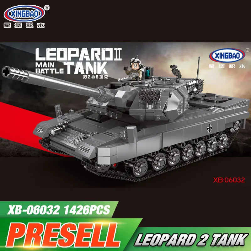 

XINGBAO 06032 Military Series The Leopard 2 Tank Set Building Blocks Bricks Tank Toys Model Kids Toys Birthday Christmas Gifts