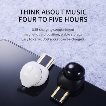 

Bluetooth 4.2 Mini Earphone Headset In-ear Type Wireless Phone Music Earbud USB Charging Base