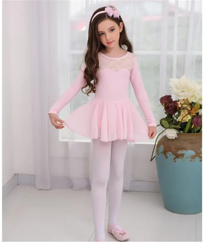 Новое осенне-зимнее балетное платье для девочек, детское балетное платье с длинными рукавами, юбка, хлопковые танцевальные костюмы, платья