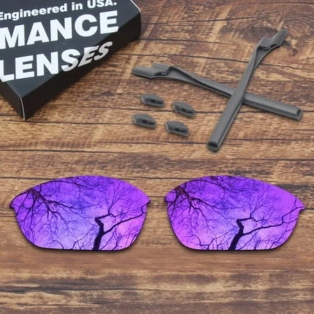 ToughAsNails Поляризованные замены линзы и серый комплект резины для половина куртка солнцезащитные очки Oakley 2,0 - Цвет линз: Purple and Gray