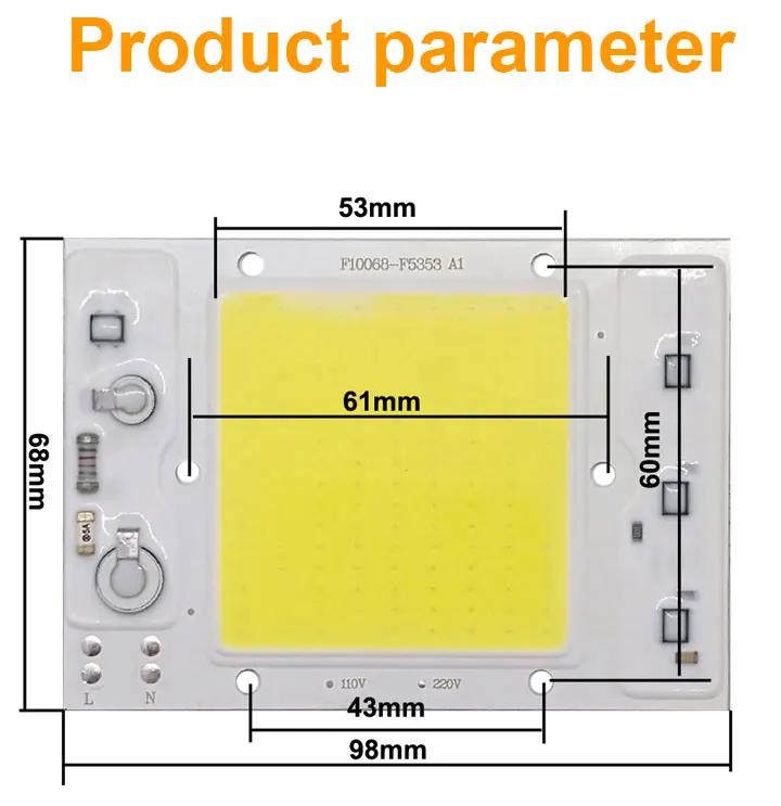 5 шт./лот светодиодный COB Чип 30 W 40 W 50 W 220 V 110 V Smart IC света высокой люминесцентный чип для DIY Светодиодный прожектор Открытый свет шарик