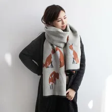 ladies scarves 2017 winter fashion warm fox scarf for women Imitation cashmere shawls and scarves new style tartan scarf