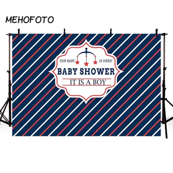 

MEHOFOTO Baby Shower Backdrops for Boy Gender Secret Party Decor Custom Photography Background Navy Style Photo Booth Pictures