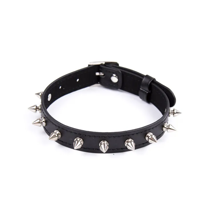 

Harajuku Spike Choker metal punk Leather choker Necklace women gothic statement necklaces maxi club party jewelry Bijoux