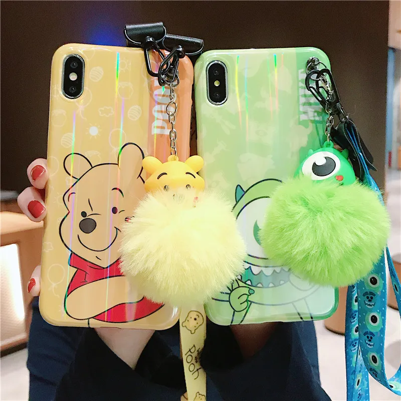 For iphone XS Max Cartoon Winnie font b Phone b font Case Cute Monsters cover For