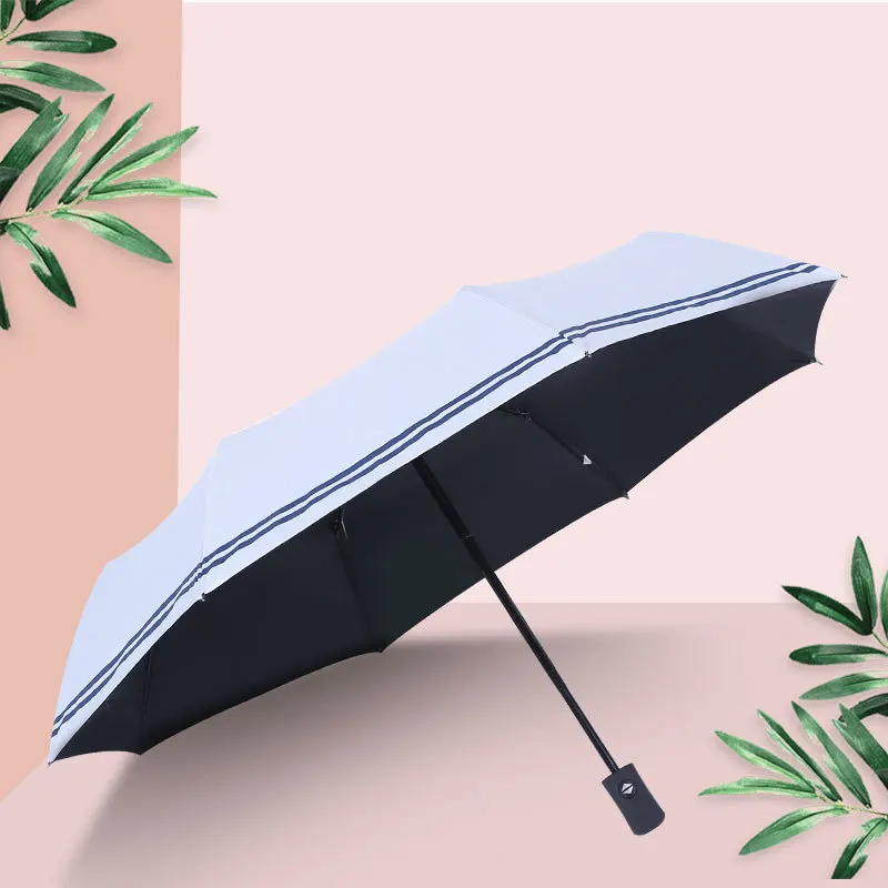 YADA Design Stripe Pattern Umbrella Folding Rainy Automatic Umbrellas For Women Men UV Lovely Cute Stripe Umbrella Gift YD129