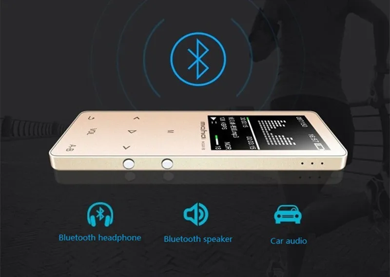 Bluetooth MP4 плеер 8 Гб Сенсорный экран FM радио воспроизводитель MP4 Динамик плеер рекордер Наушники металлический музыкальный плеер без потерь