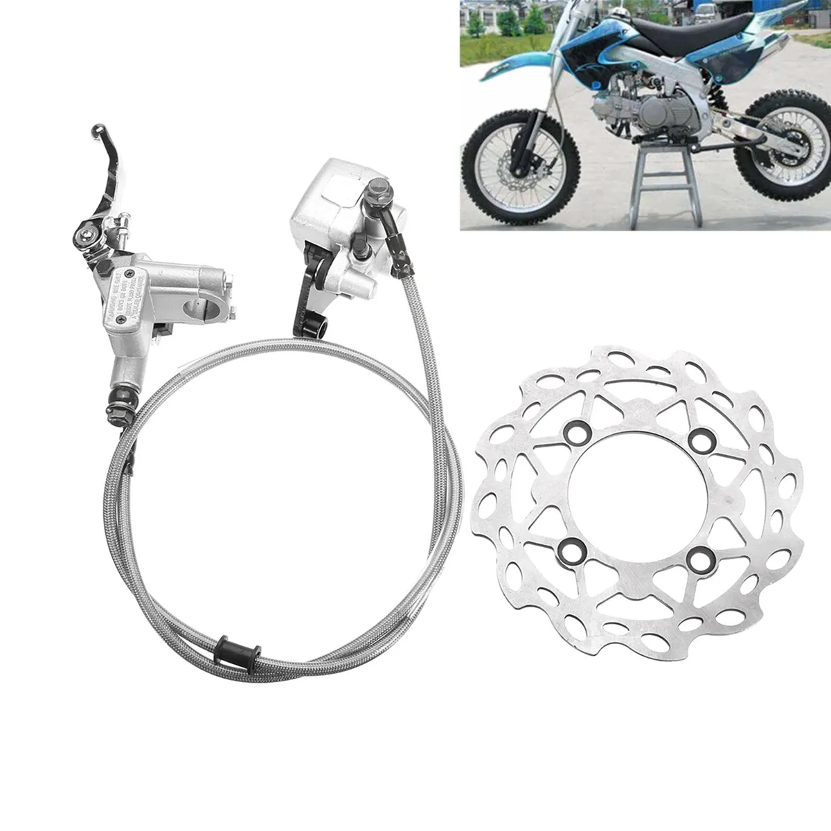 

New 1pc Universal Brake Assy Front Hydraulic Assembly Brake Caliper Disc 125cc 150cc Pit Dirt Bike Kit Set D02011