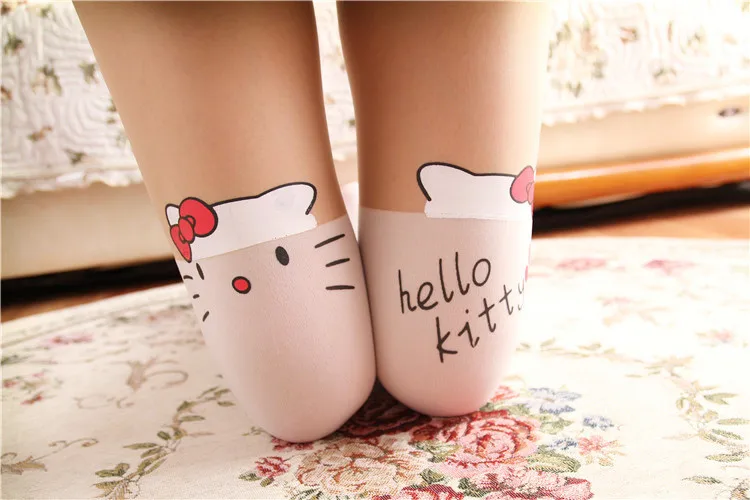 Модные Японские Женские колготки, зимние дизайнерские колготки hello kitty, Колготки с высокой талией - Цвет: 2