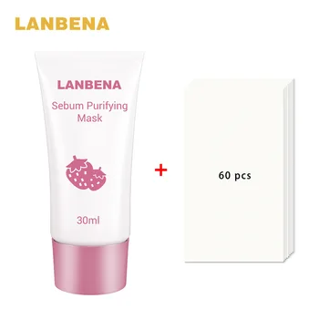 

LANBENA Strawberry Black Point Nasal Mask with 60 black point leaves powerful tear to acne T zone protection