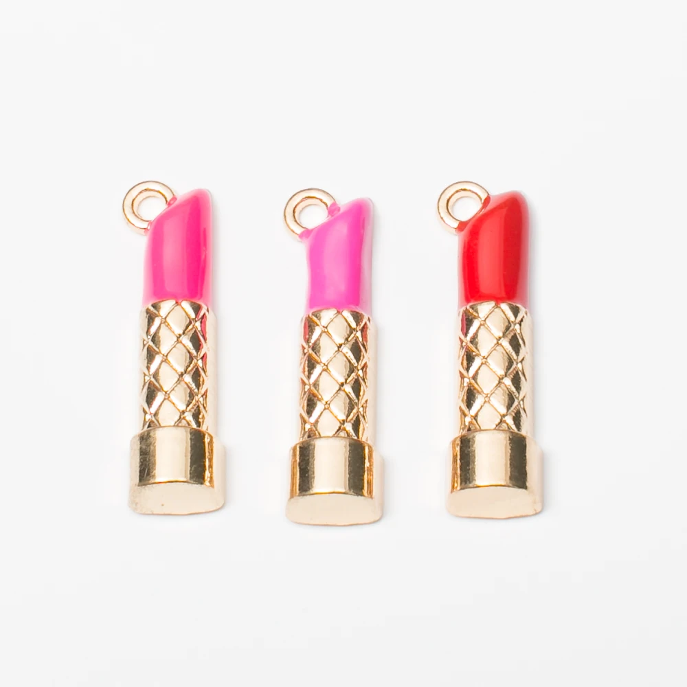 

8pcs Lipstick Korean style zinc alloy metal pendant charms for diy jewelry making 4518