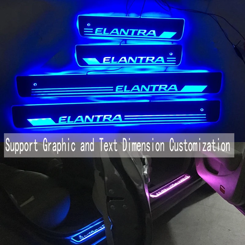 Для двери Elantra динамическая светодиодная лампа Накладка на порог добро