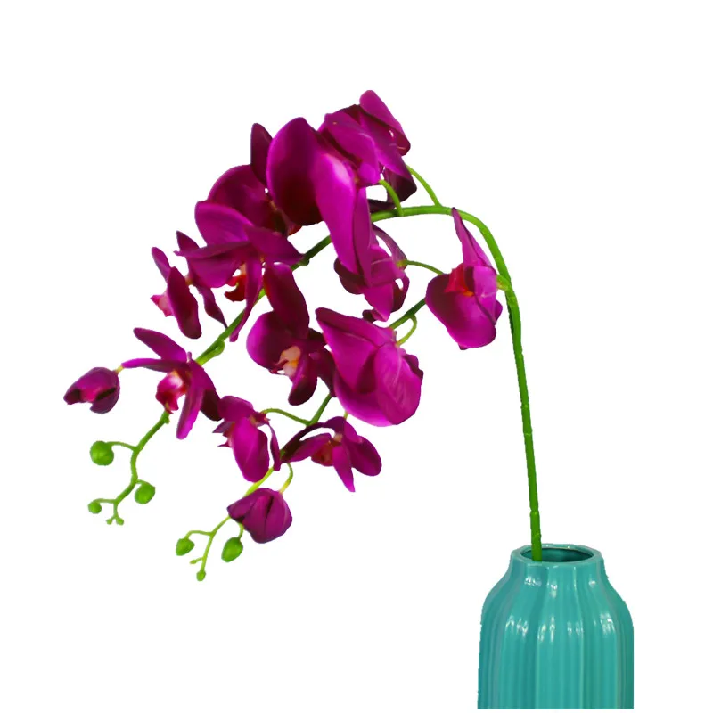 Индиго-фиолетовый 2 головки фаленопсис большая Орхидея 110 см цветок Настоящее прикосновение орхидеи искусственный цветок свадебный цветок