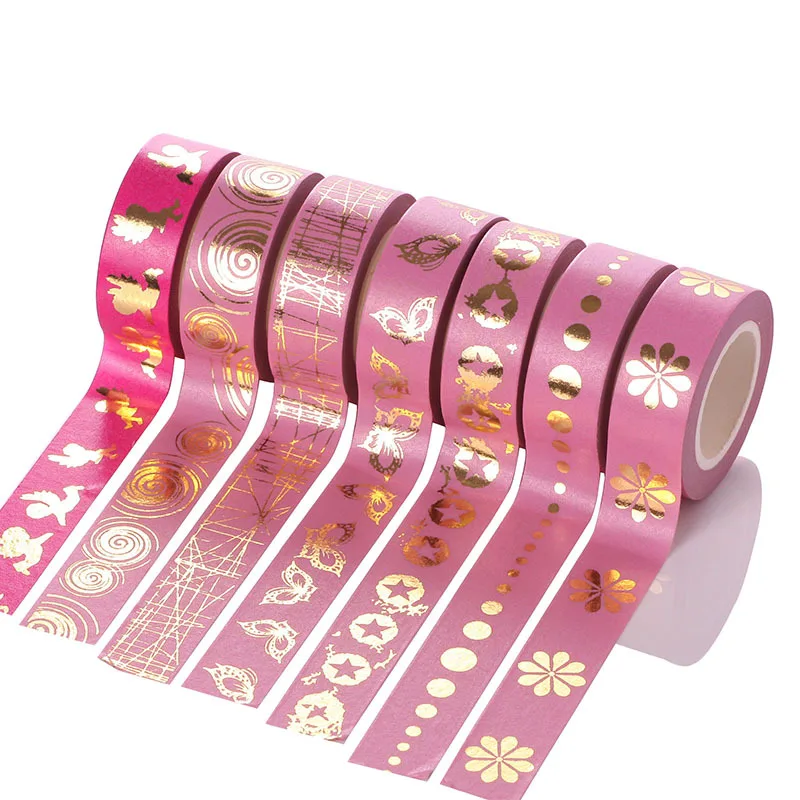 15Mm * 10M Golden Foil Washi Tape Diary Kawaii Scrapbooking Decorazioni Fai Da Te Per Scrapbook Photo Album Sticker Nastro Adesivo Per Mascheratura Ro