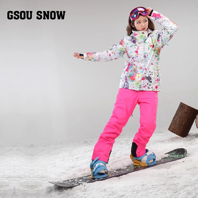 Женская теплая, водонепроницаемая, ветрозащитная яркая красивая горнолыжная куртка, горнолыжные костюмы для женщин горнолыжный костюм для женщин, лыжный костюм женский зимний, куртка мужская сноуборд, беговые лыжи