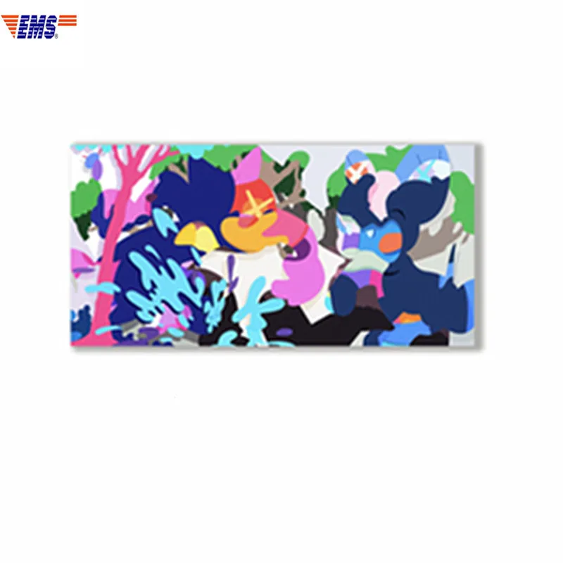 

Doodle Draw Creative Cartoon Bedroom Living Room Wall Painting OriginalFake Frameless Painting Home Decorations X1182