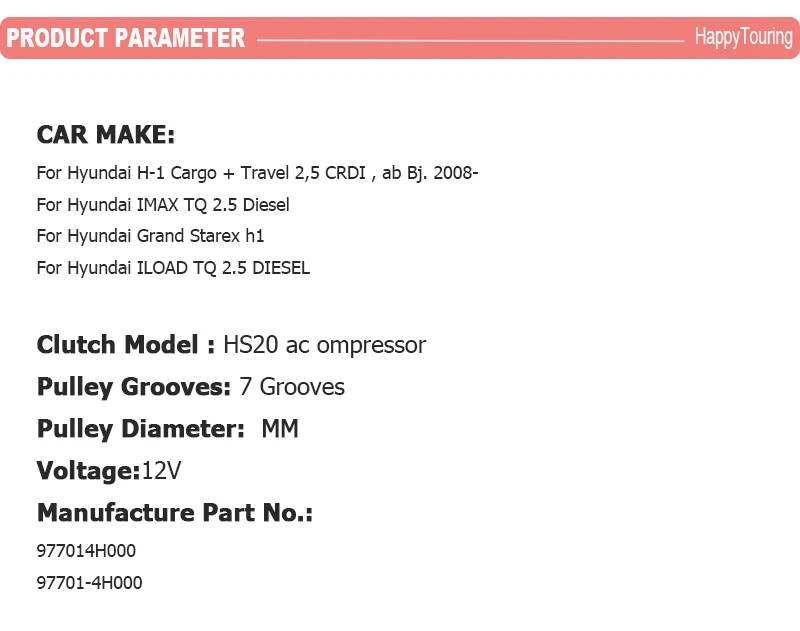 PRODUCT PARAMETER