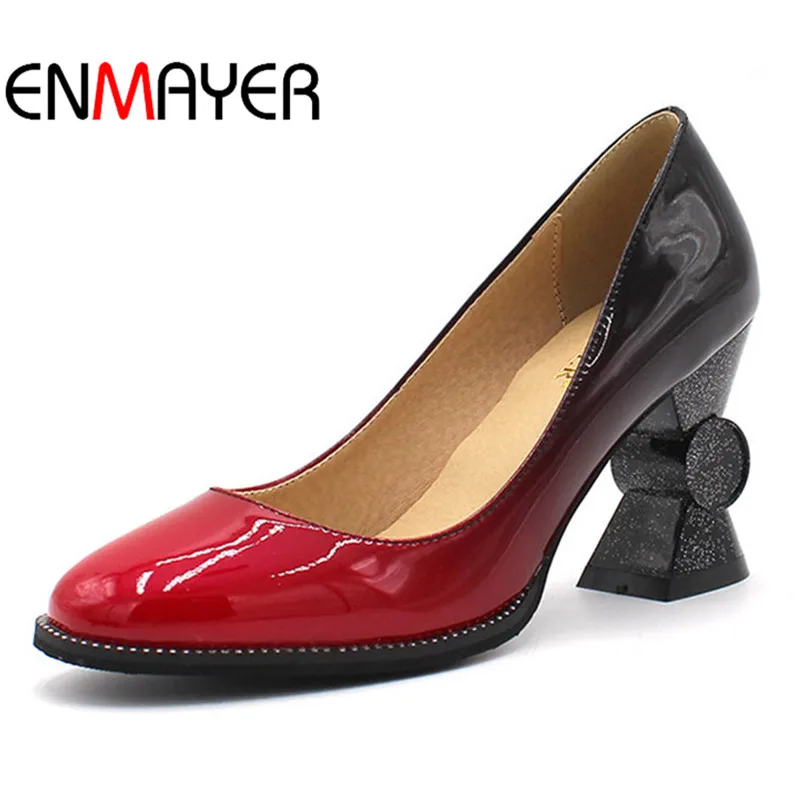 negro Primavera En Para Mujer Apricot Otoño Extraño Estilo Casuales Sexy Bombas Talones Y Las rojo Slip Alta De Bolso Plus Mujeres Enmayer Tamaño Zapatos qABvU1xwpW