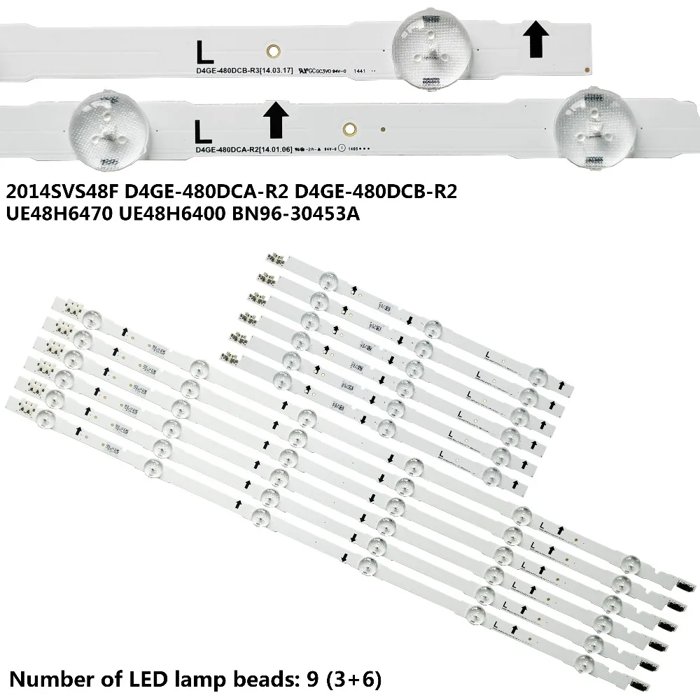 

(New Kit)12 PCS/set LED backlight strip for LED TV UE48H6400 UE48H6200AK BN96-30453A BN96-30454A D4GE-480DCA-R3 D4GE-480DCB-R3