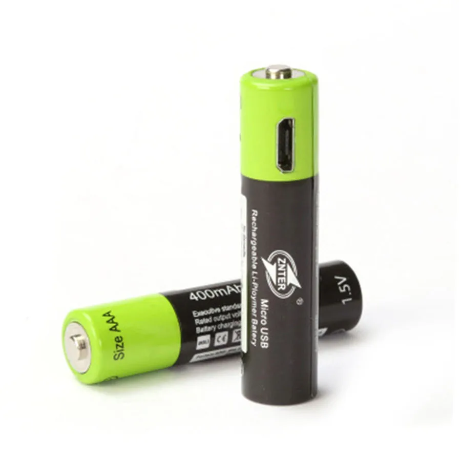 ZNTER 1,5 V AAA 400mah литий-полимерный литий-ионный аккумулятор USB аккумулятор с USB зарядной линией