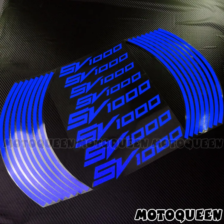 16 шт. 8 X пользовательские Iner наклейки для обода колеса мотоцикла светоотражающие наклейки полосы мотоцикл для Suzuki SV1000 SV 1000