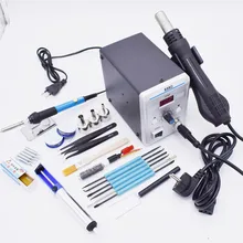 700 Вт 858D ESD паяльная станция светодиодный цифровой паяльная станция BGA паяльная станция горячий воздушный пистолет+ 60 Вт Электрический Железный набор инструментов